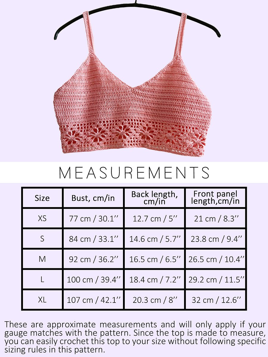 Crochet Pattern: Floral Diamond Crop Top, Sizes XS-XL or Made to Measure product image (3)