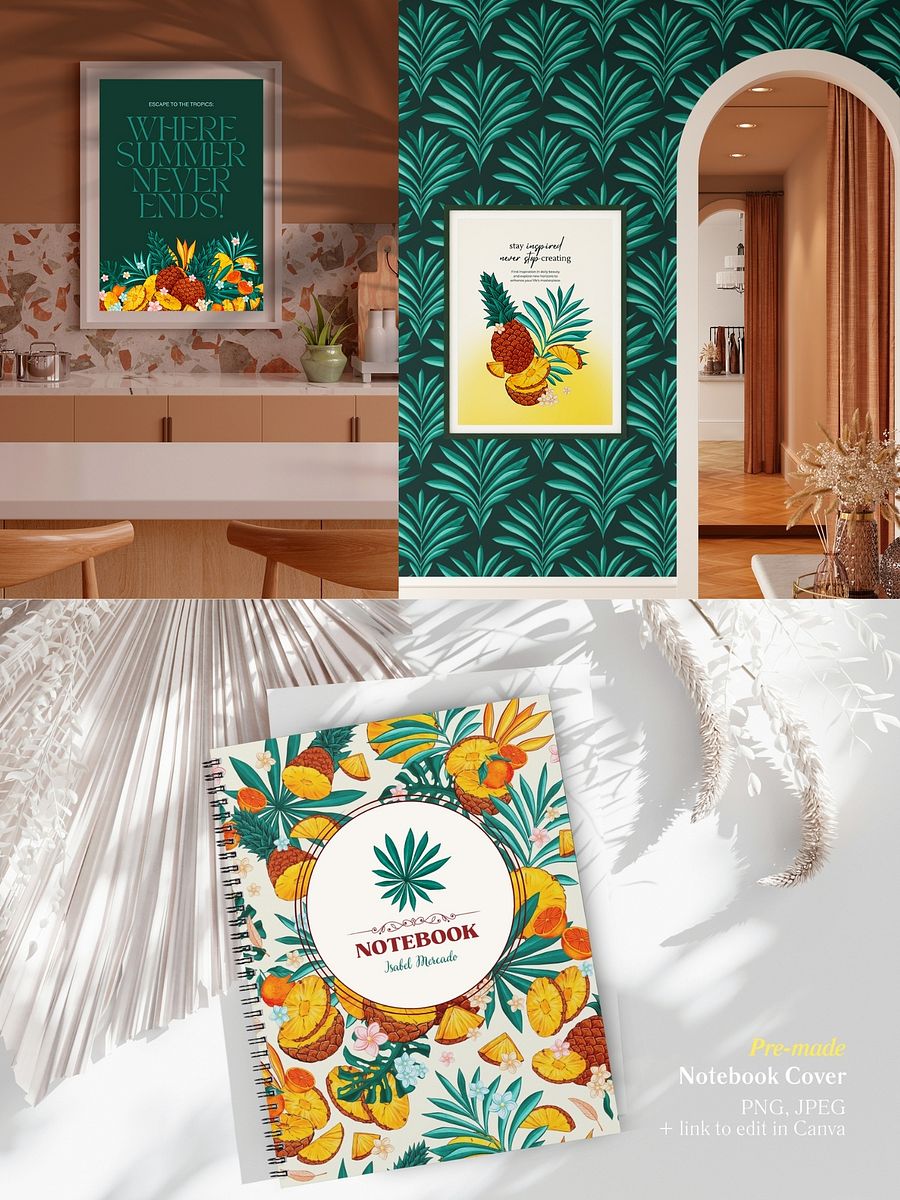 Tropical Garden PSD Seamless Patterns & Clipart product image (7)