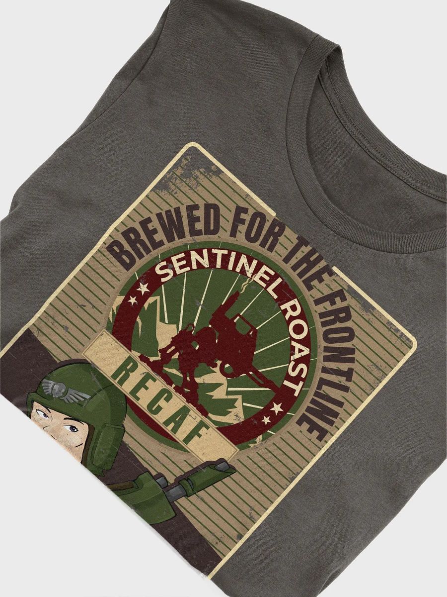 Sentinel Roast Recaff – Retro Warhammer 40K Astra Militarum Propaganda Poster Shirt product image (18)