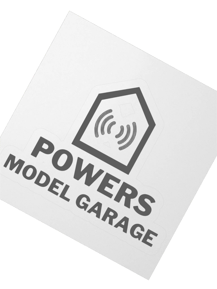 Powers Model Garage Square Logo Stickers product image (2)