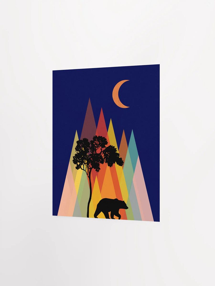 Bear Under The Moon Modern Geometric Art Print product image (12)