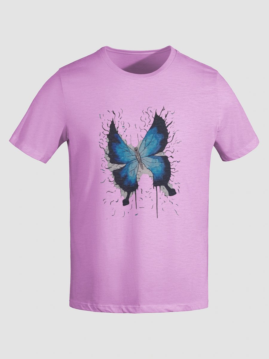 White Cat Blue Butterfly (art by Dina R.) watercolor painting - Women's Supersoft Relaxed-fit T-Shirt product image (13)
