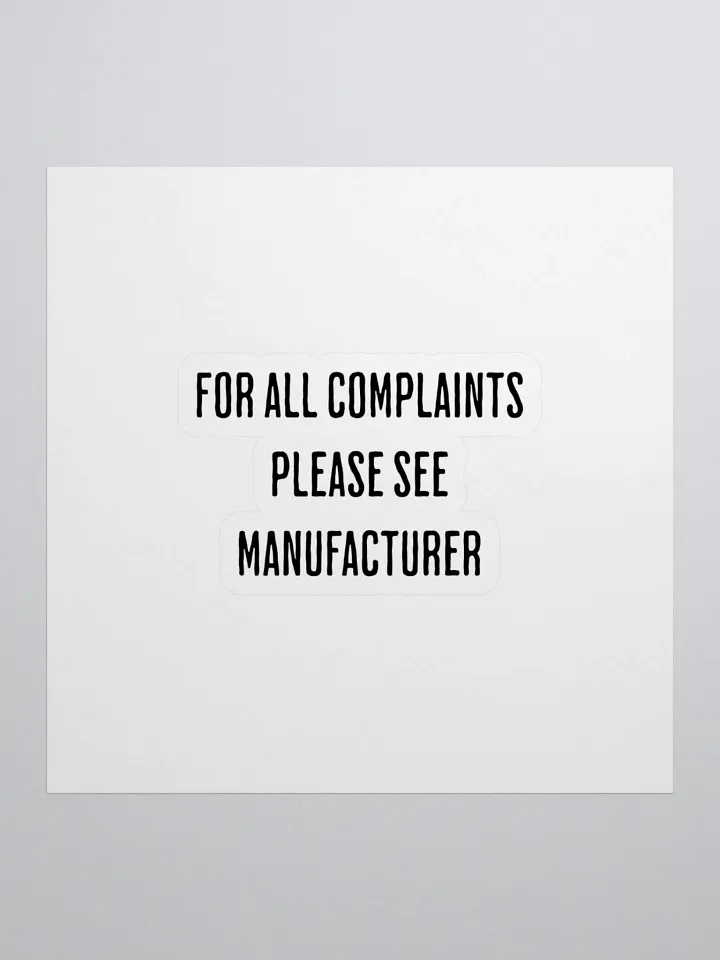 For All Complaints, Please See Manufacturer - Stickers product image (1)