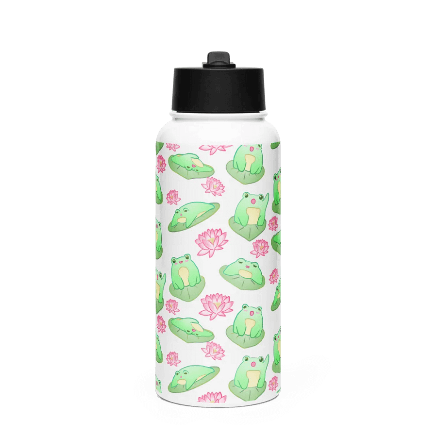 Kawaii Froggie Bottle With Straw product image (1)