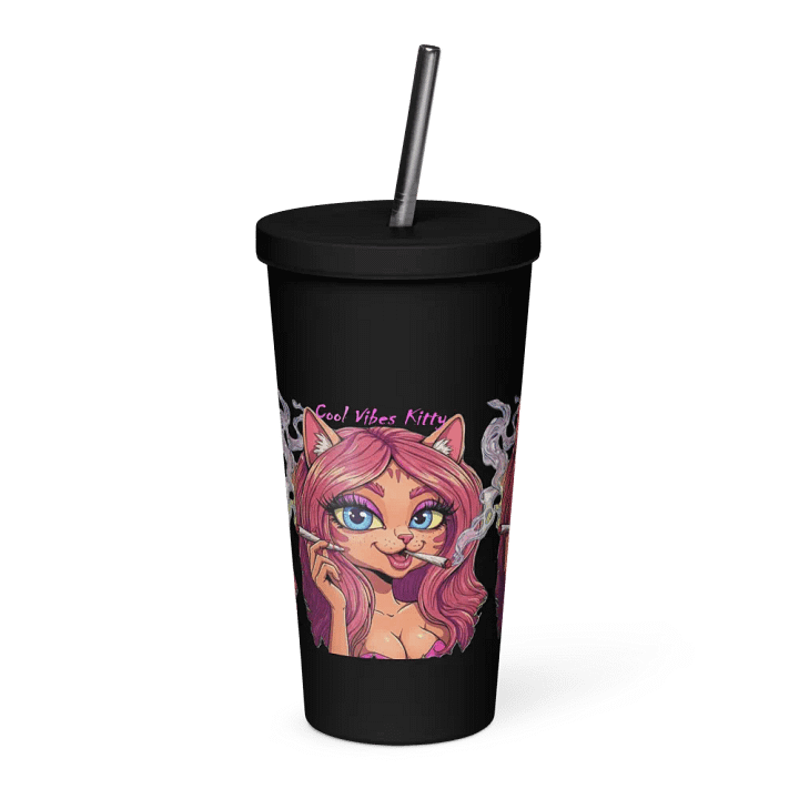 Cool Vibes Kitty Tumbler w Straw product image (1)