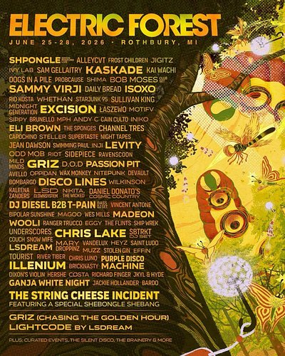 Electric Forest released a massive lineup for their 2026 fest. #electricforest #edm #musicfestival