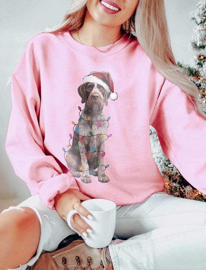 Funny German Wirehaired Pointer Christmas Sweatshirt for GWP Paw-rents product image (11)