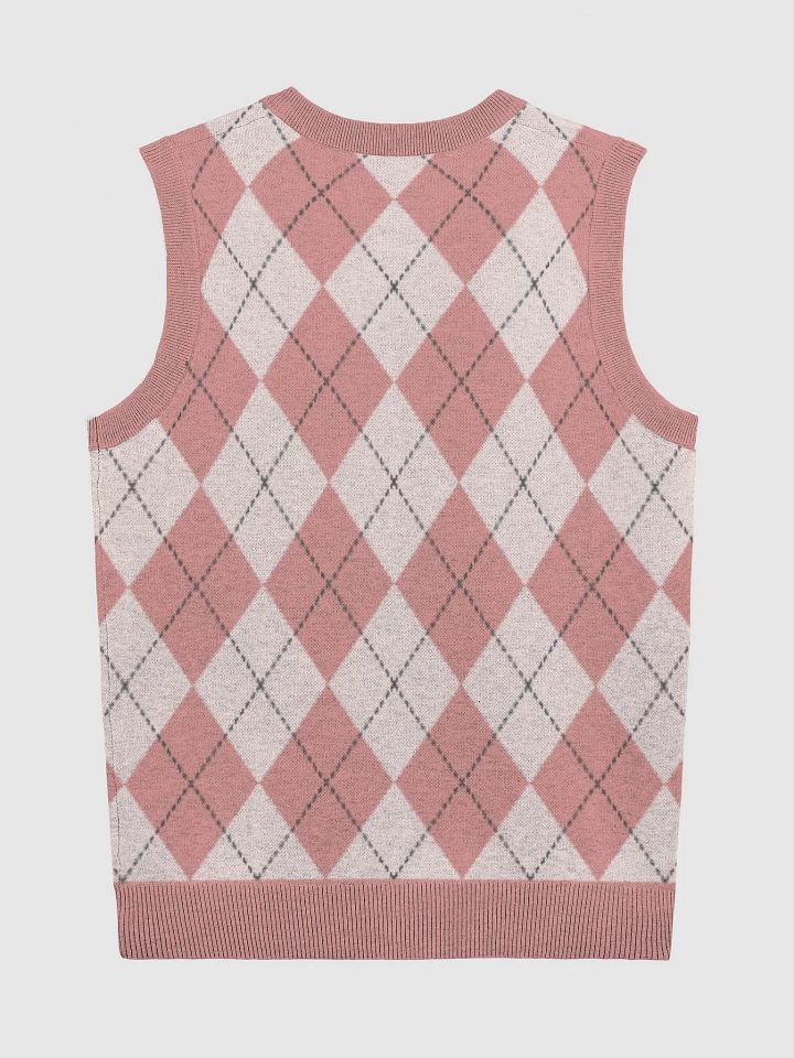 Horns Over Hoops Diamond Blush Knitted V-Neck Vest product image (6)