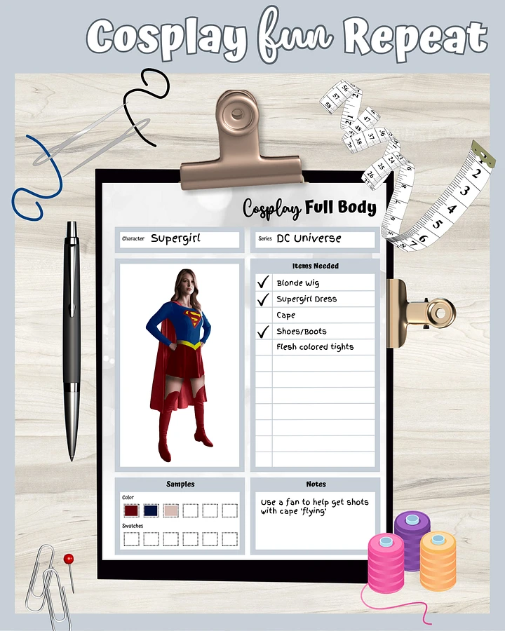 Grey Cosplay Planner Printable product image (2)
