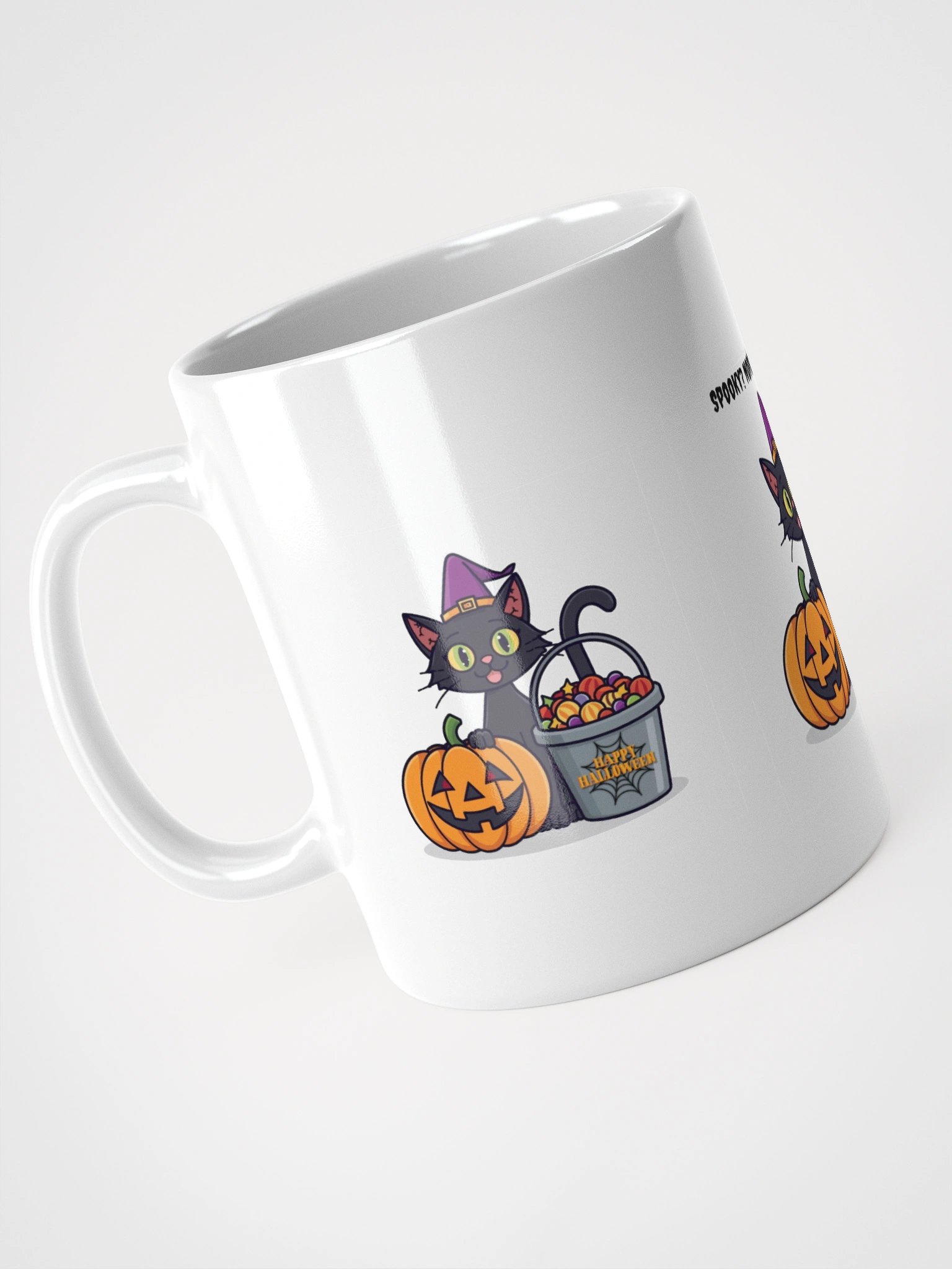 Spooky? Nope, Just Cute White Glossy Mug product image (4)