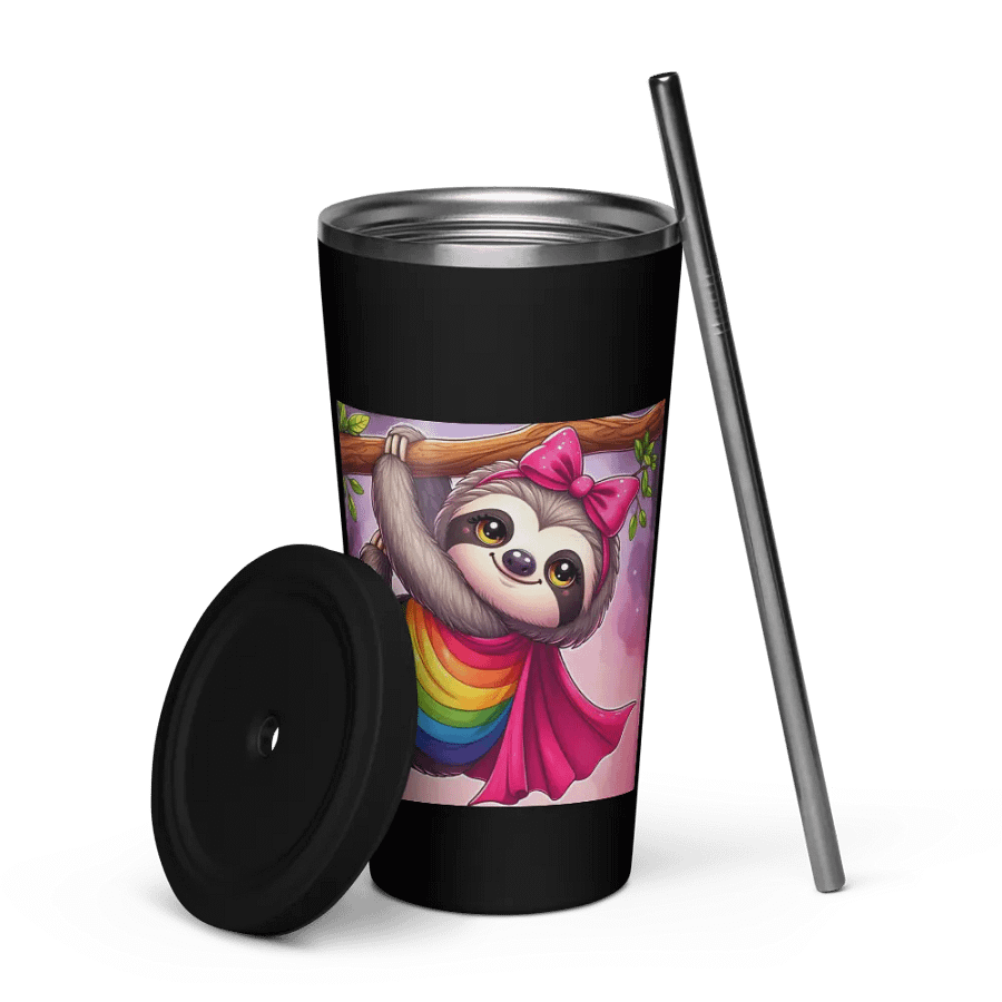 PRIS- SLEEPY SOCIALIST PRIDE -Insulated Tumbler with a Straw product image (5)
