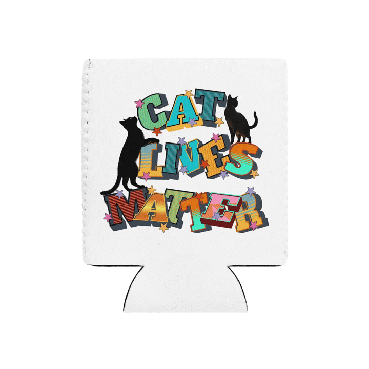 Cat Lives Matter Star-Studded Can Cooler product image (1)