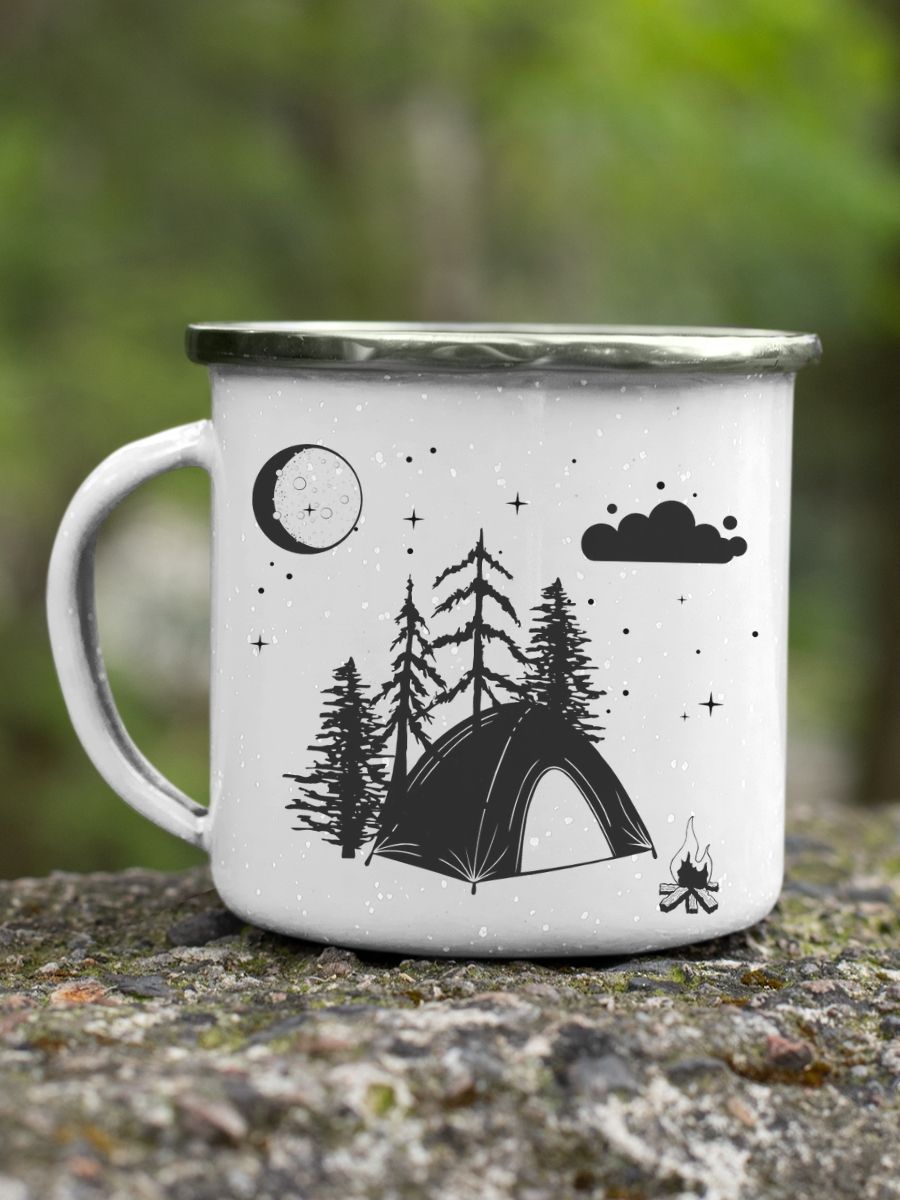 Camping Godmother Proposal Gift - Camping gear Enamel Mug product image (2)