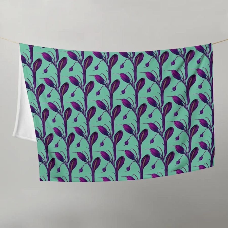 Purple Carniverous Plant Fluffy Blanket Throw product image (11)