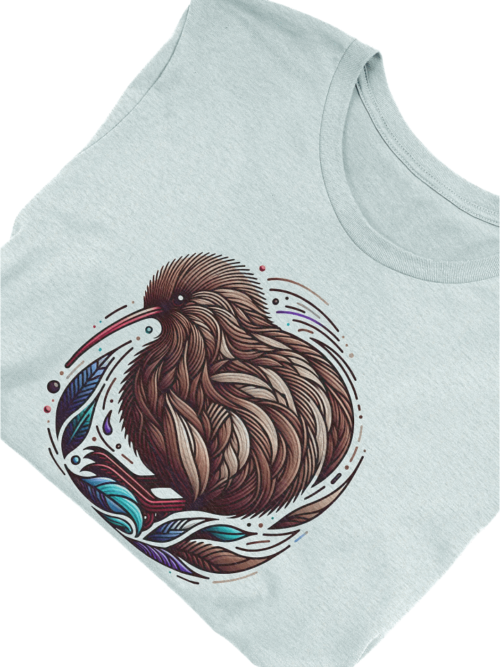 Kiwi Bird T-Shirt, Stylized Nature Art Tee, Unique Kiwi Bird Graphic, Nature Lover Gift, New Zealand Wildlife T-shirt product image (2)