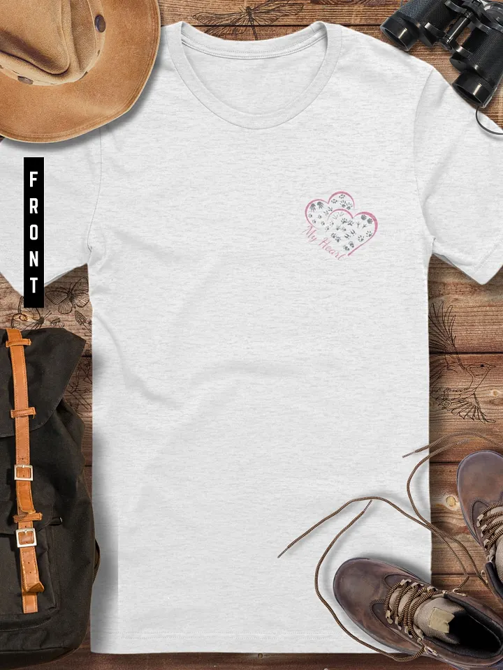 Pink Heart with Prints - Every Patient Leaves a Print, Wildlife Lover Gift, Cute Animal Paw Print T-shirt product image (1)