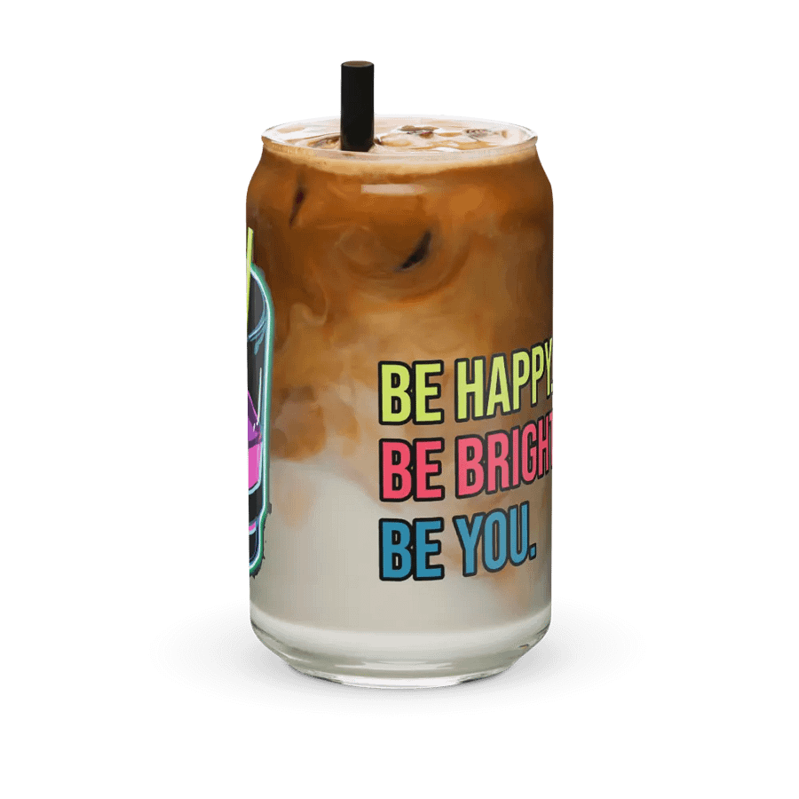 Cheers Neon Motivation Glass: BE HAPPY. BE BRIGHT. BE YOU. product image (12)