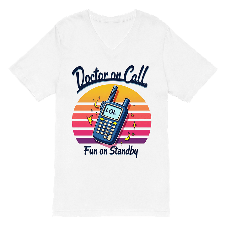 Retro Doctor on Call Pager V-Neck Tee product image (2)