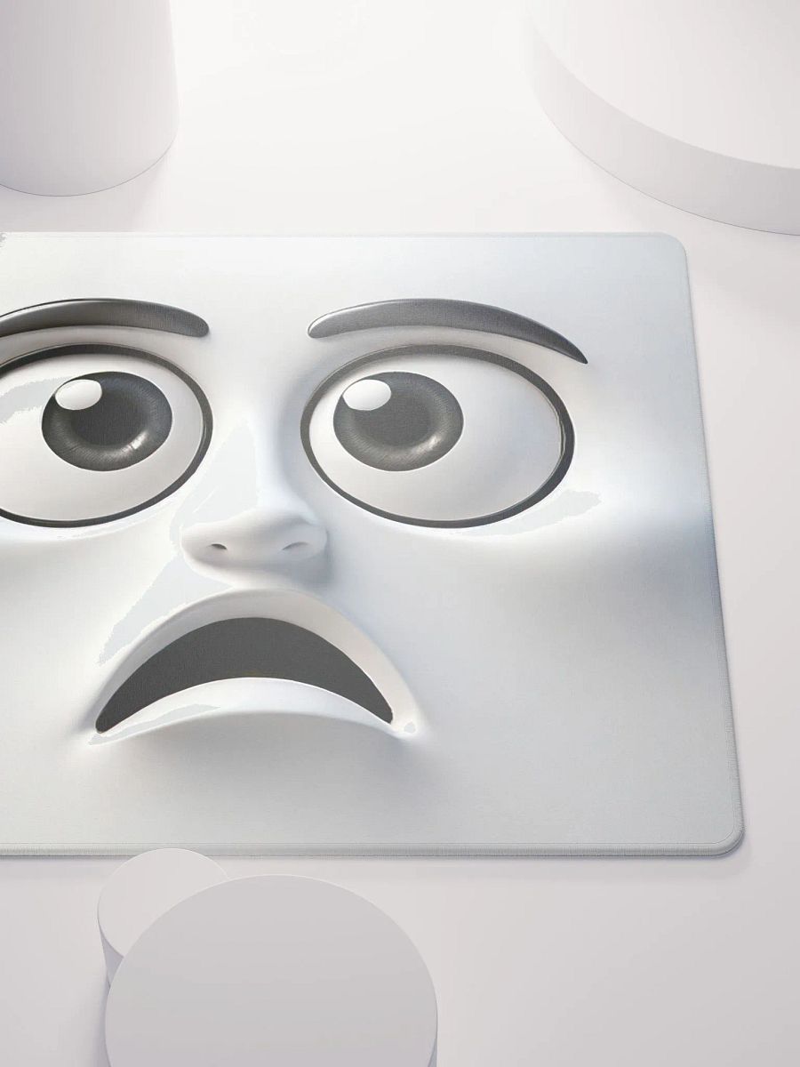 Whimsical Surprise Face Premium Mouse Pad: Infuse Your Workspace with Fun! product image (5)