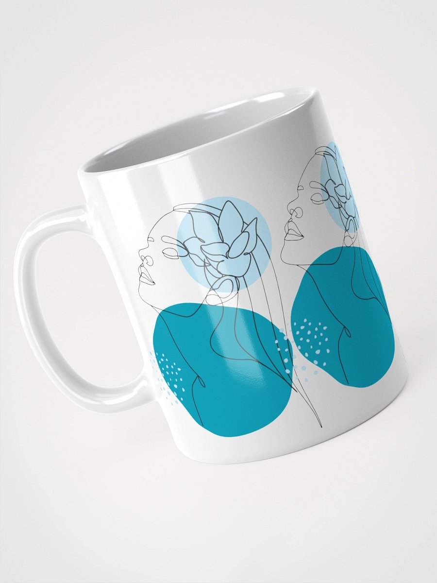 Mug Blanc Equilibre Femme - Bleu Océan - Profondeur Libre - Idée Cadeau Raffiné product image (3)