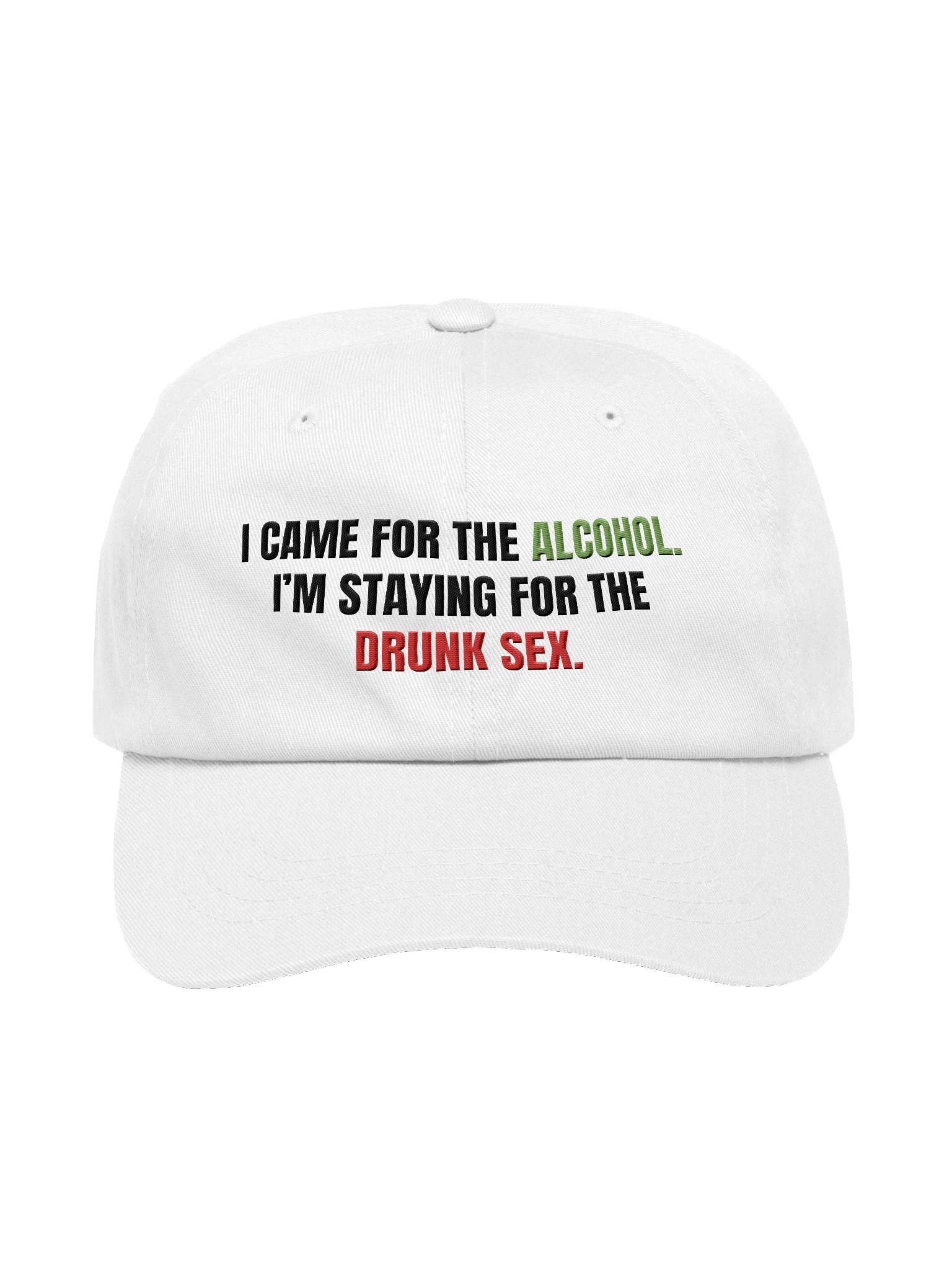 "I Came for the Alcohol" Funny Party Embroidered Hat | Sarcastic Hippo Graphic Embroidered Hat product image (4)