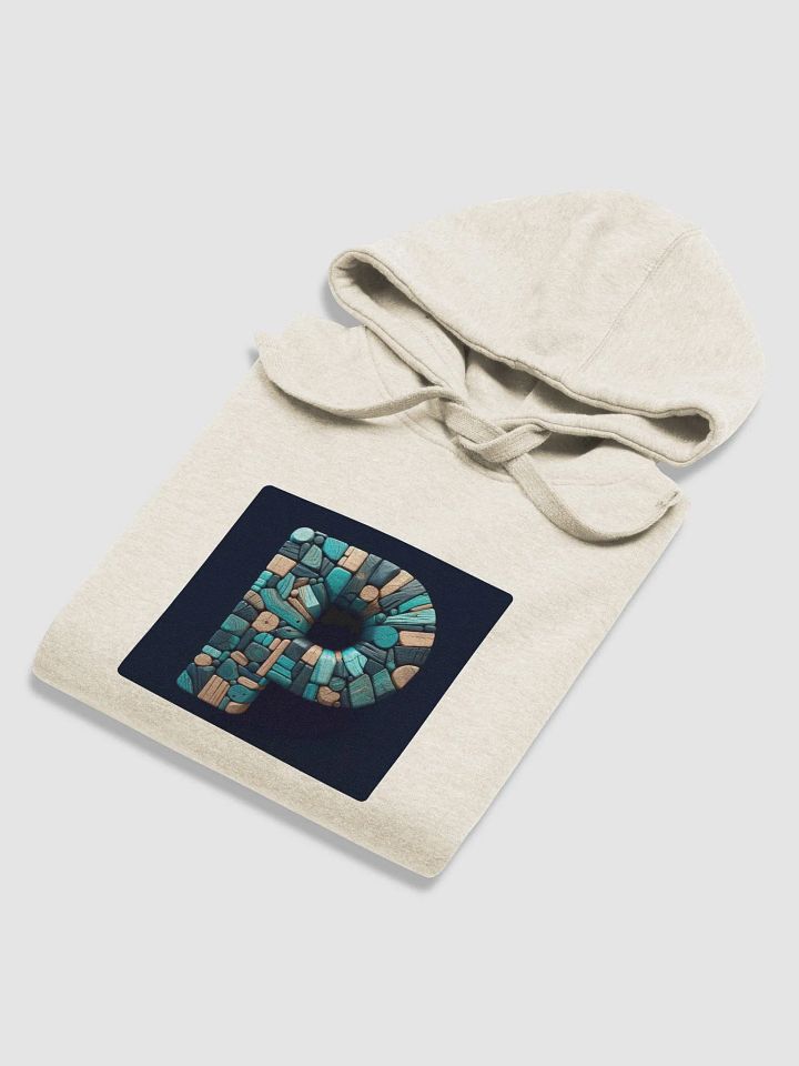Turquoise Mosaic Letter P Premium Hoodie |Ai design initial P product image (1)