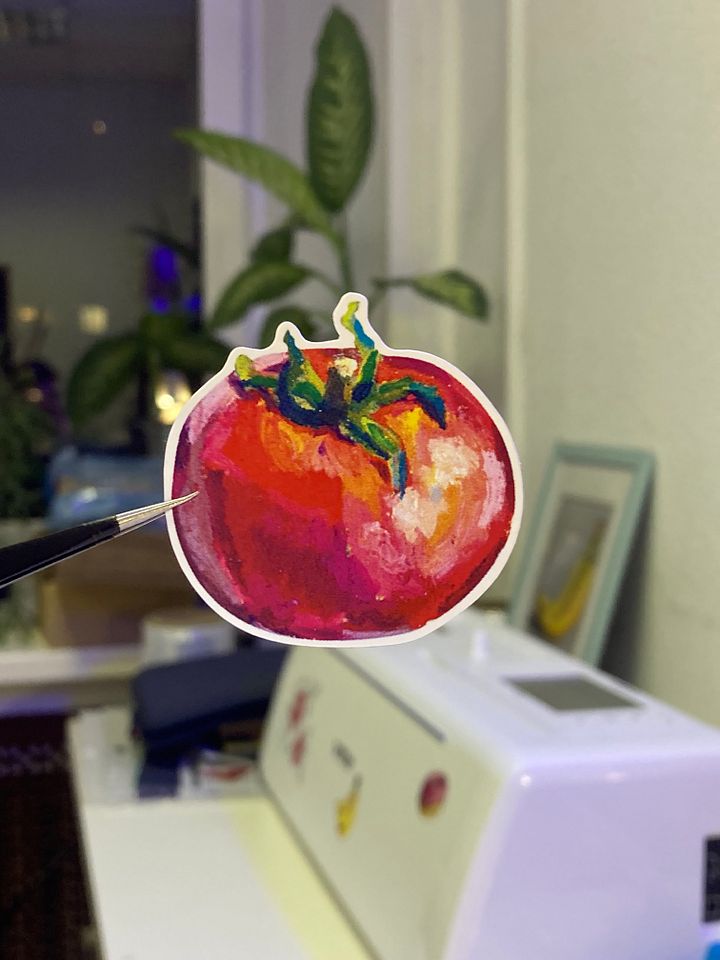 Colorful tomato sticker product image (1)