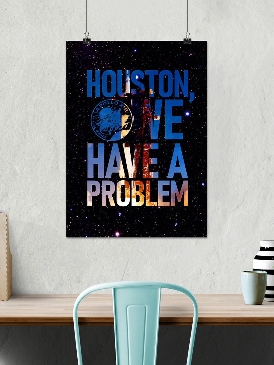 Houston, we have a problem / NASA, Apollo missions, Moon — space poster, science poster, space art, space collage product image (2)