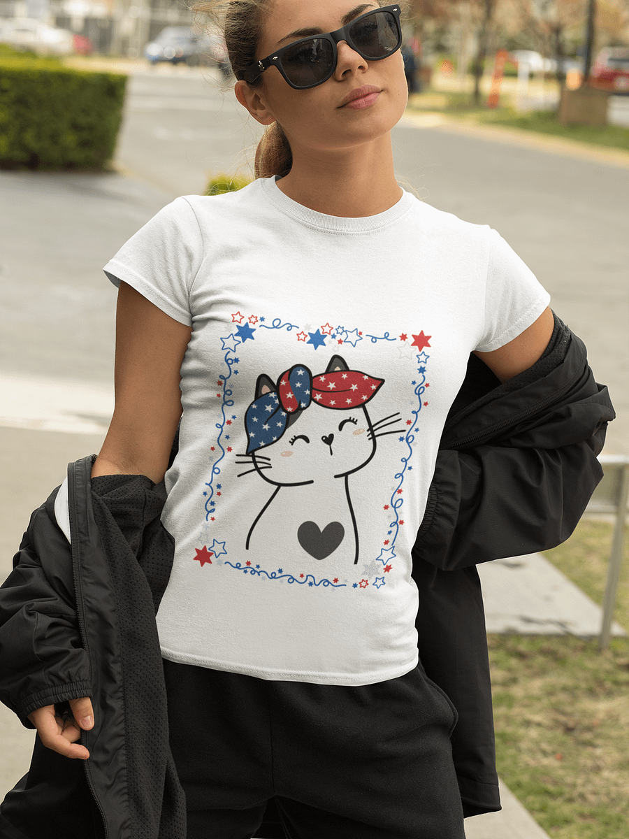 Cute Patriotic Cat 4th of July T-Shirt product image (3)