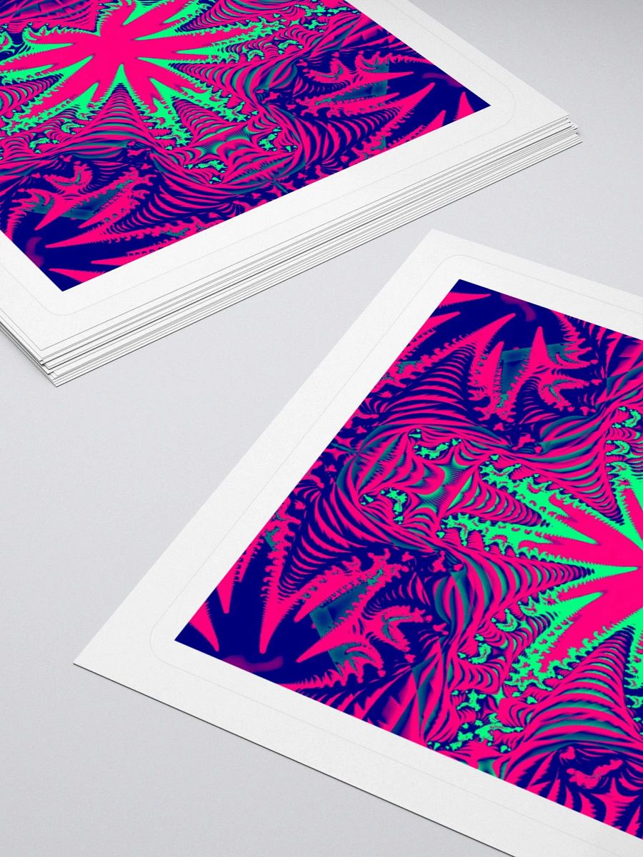 Cannabis Psychedelic Stoner Sticker, Hot Pink Blue Green Weird Weed Leaf Art product image (4)