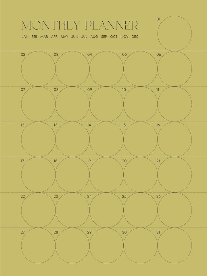 Dark Green Celestial Minimalist Monthly Planner product image (2)