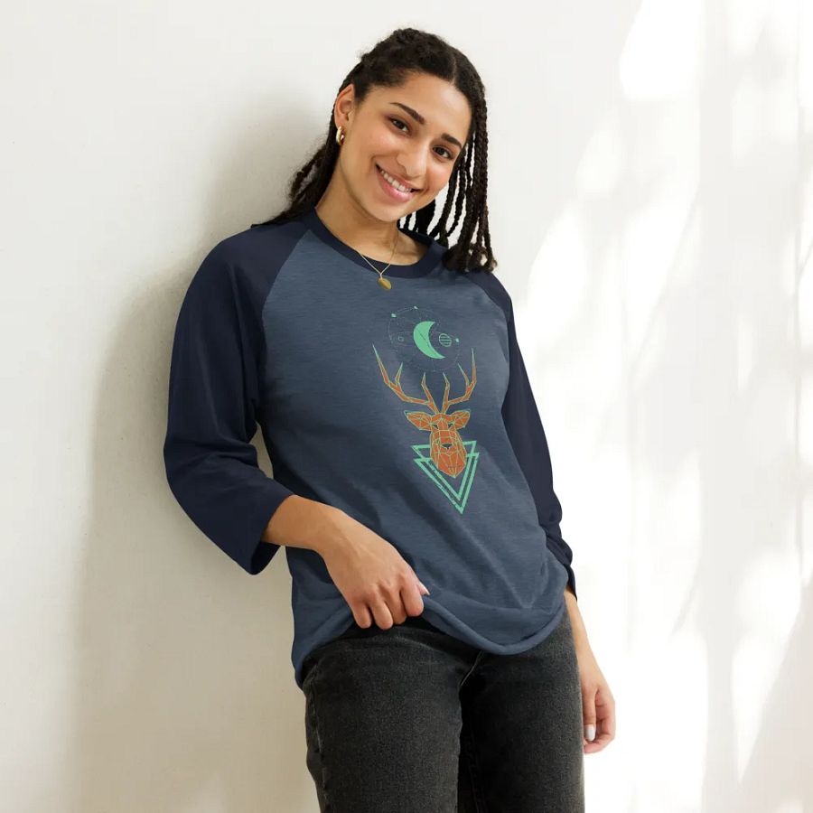 Geometric Deer Raglan Shirt product image (7)