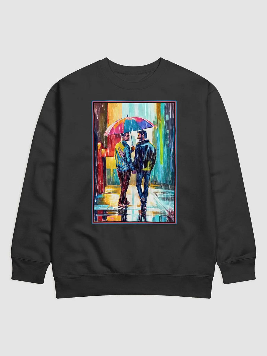 Gay Couple In The Rain – Colorful Two Hearts Sweatshirt product image (4)