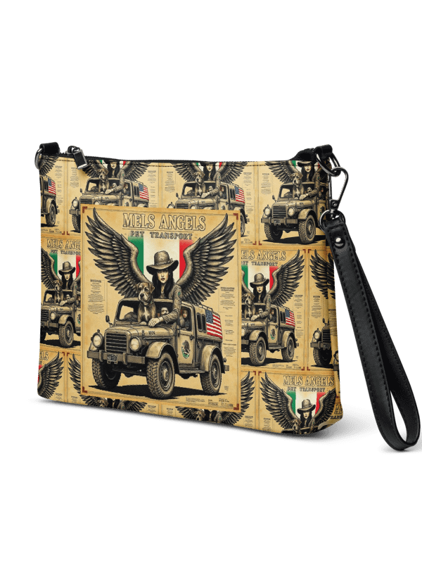 Mel’s Angels Vintage Crossbody Bag – All-Over Print Faux Leather Purse with Strap product image (7)