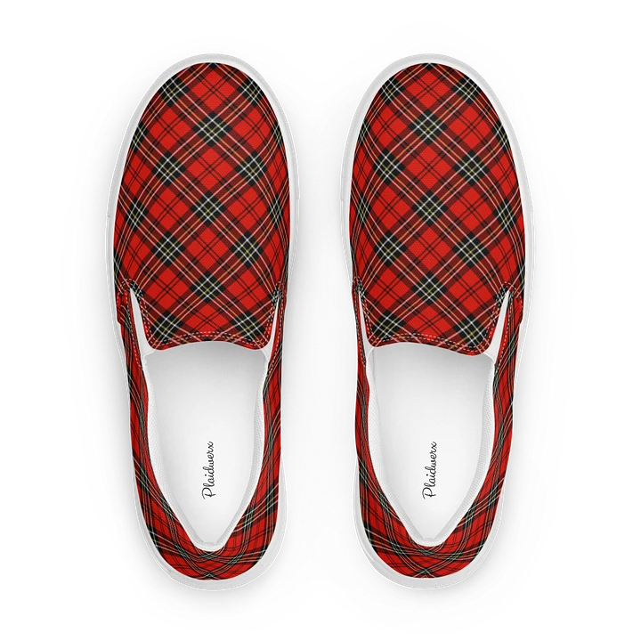 Red Vintage Plaid Women's Slip On Shoes product image (1)