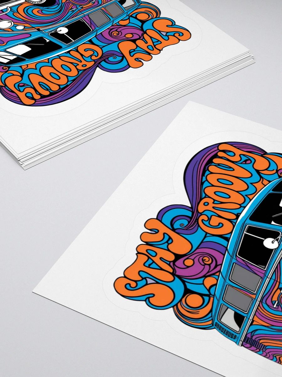 Retro Groove Van Kiss Cut Stickers product image (4)