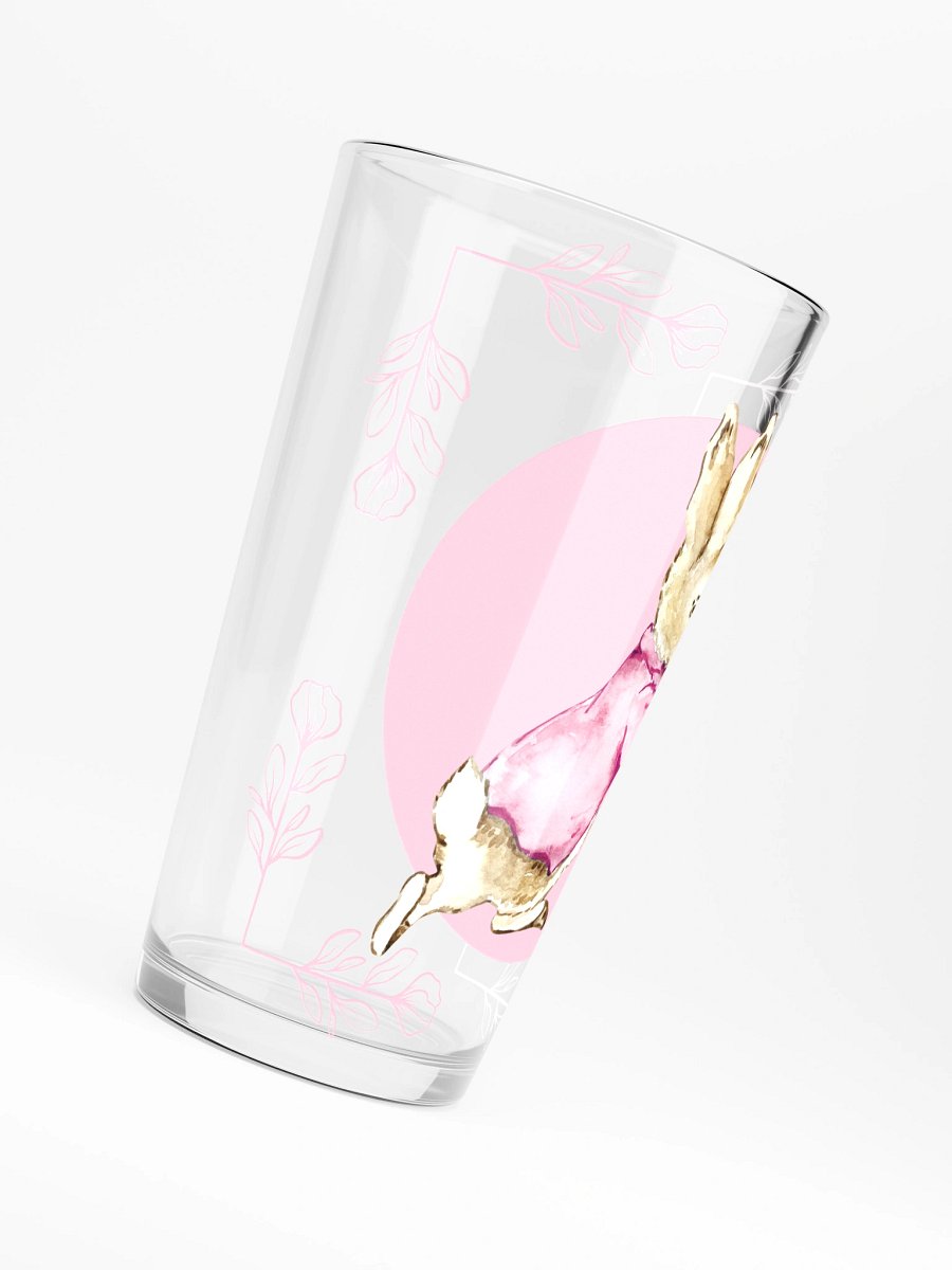 Floral Bunny Pink Jacket Illustration Pint Glass product image (6)