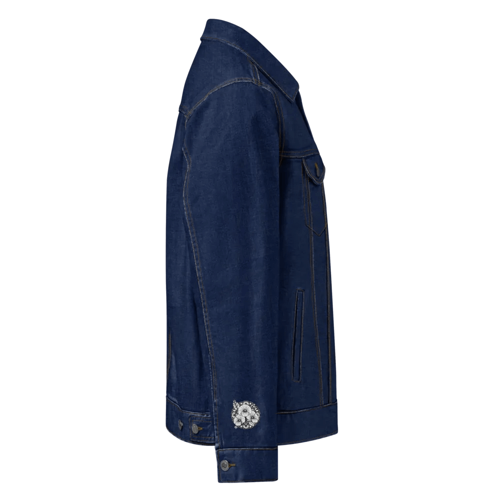 Threadfast Denim Jacket | AI-Crafted Art: Majestic Unicorn Head Illustration product image (6)
