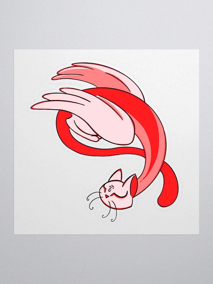 Calming Red Cat-Owl Sticker product image (2)