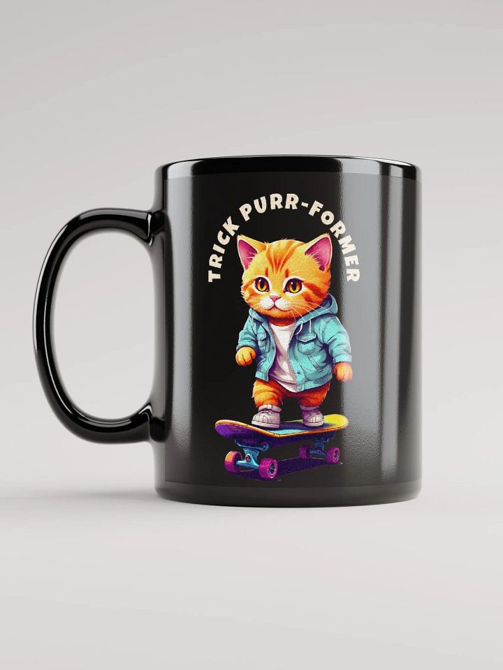 Novelty Graphic | Black Coffee Mug | Trick Purr-Former product image (1)