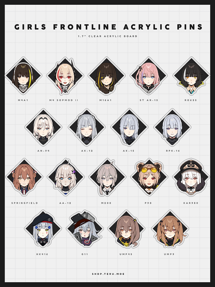 Girls Frontline Acrylic Pins product image (2)