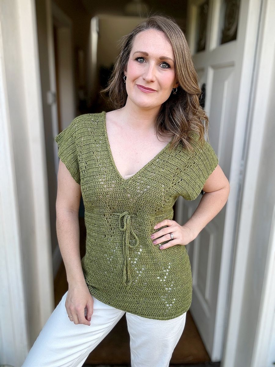 Verona Tee / Crochet t-shirt Pattern / Filet Crochet Tee / Beginner Crochet Top Pdf Pattern product image (1)