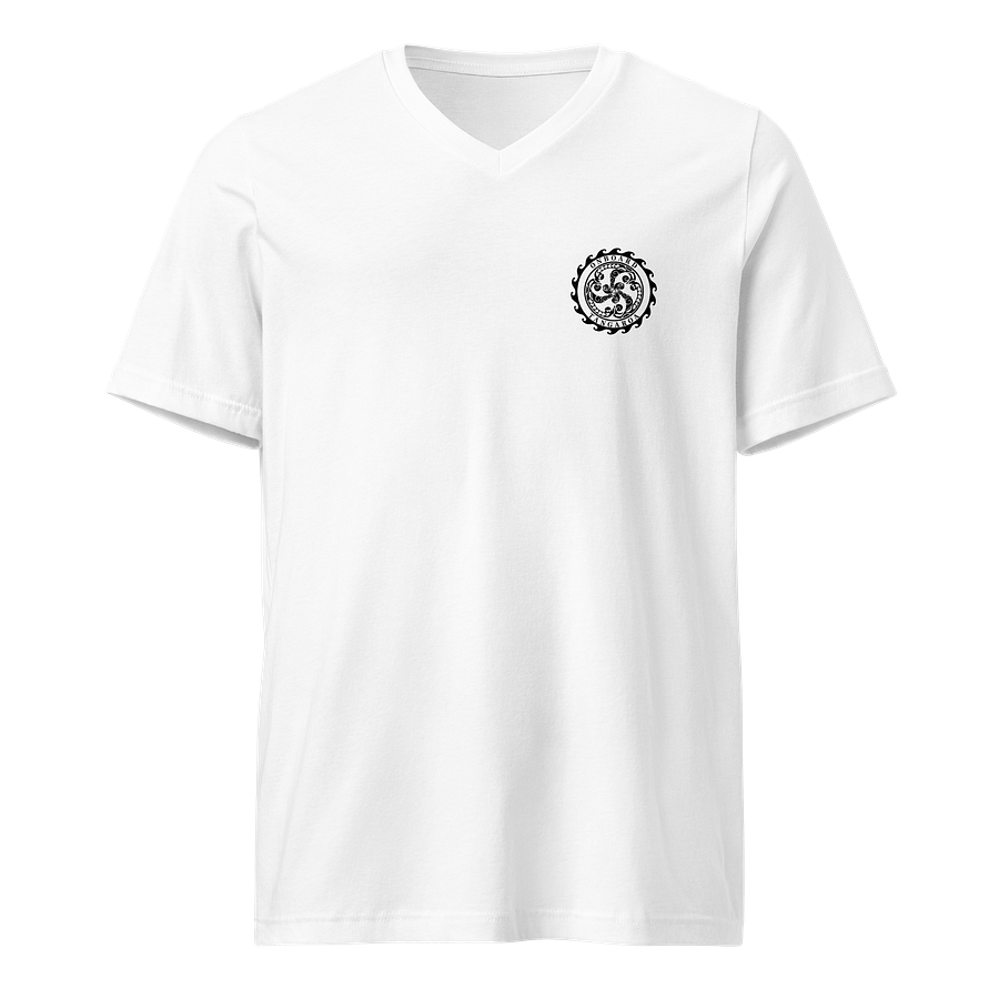 "M/Y Tangaroa" White V-Neck Jersey T-Shirt – Lightweight, Everyday Fit product image (1)