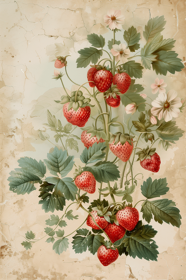 Vintage Strawberry Background product image (2)