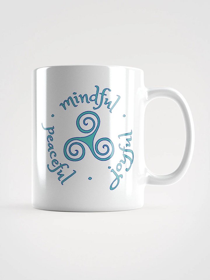 Mindful Peaceful Joyful Verdigris and Navy Ceramic Mug product image (1)