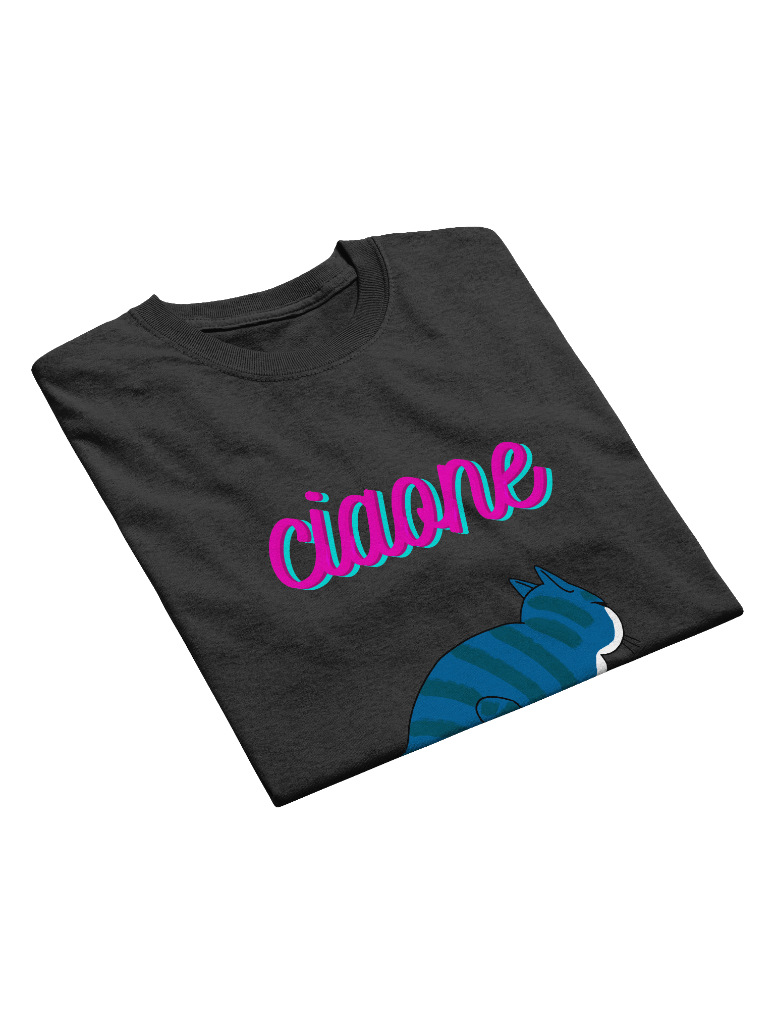 "Ciaone" Gatto Skater T-shirt Classica Multicolore product image (21)