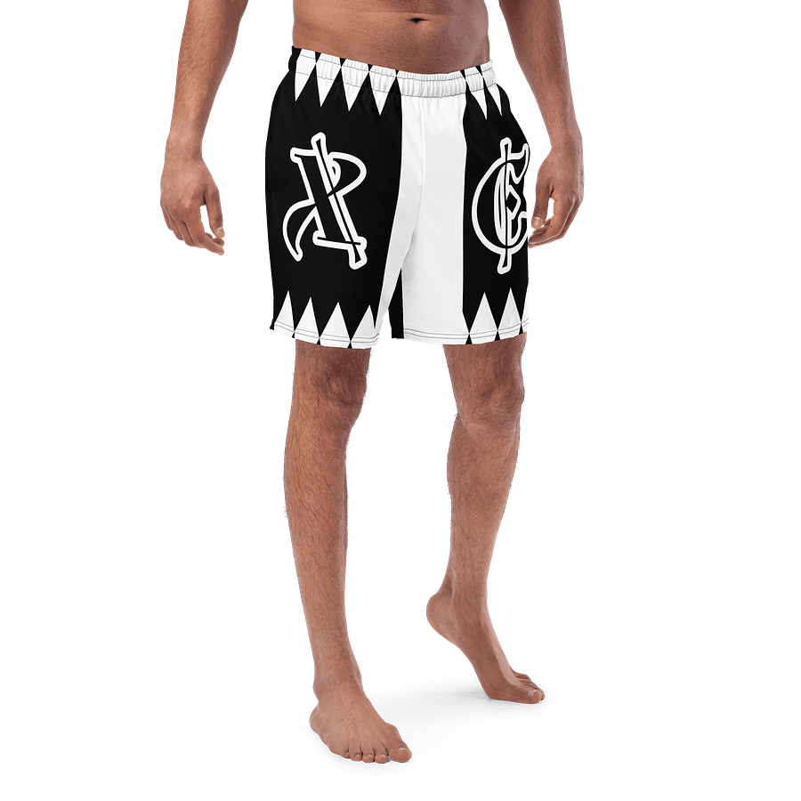 XPRESSIVE @ CAPACITY BLKOUT/WHITE ..XC OR YOUR INITIALS! SWIM TRUNK SHORTS product image (5)