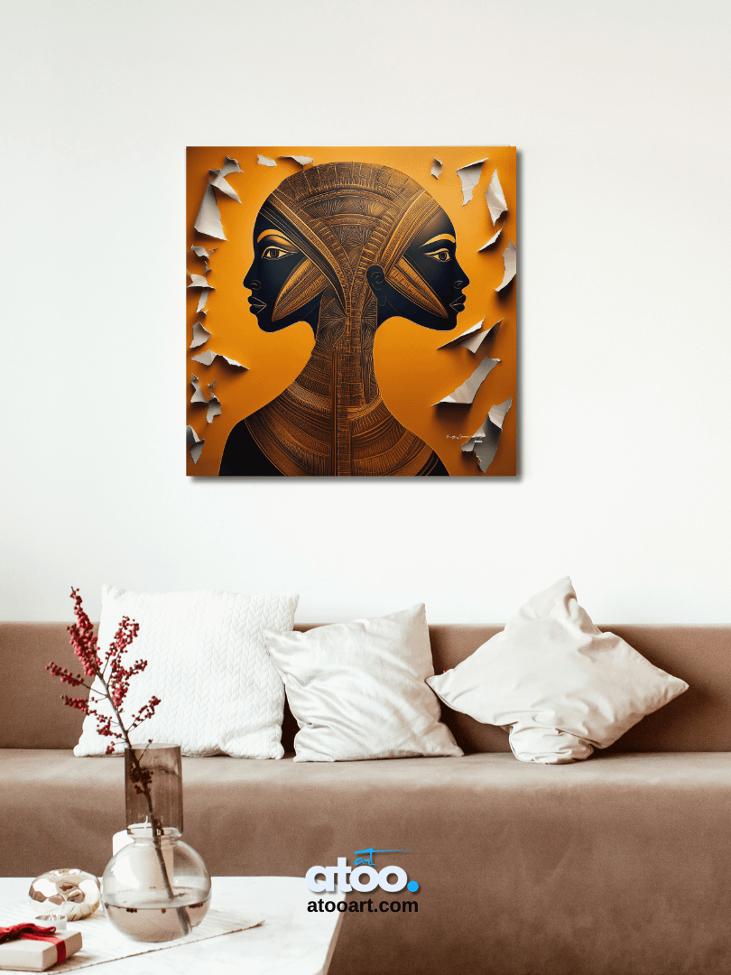 Paper Collection | Ancient Egyptian Twins | Canvas Art Painting product image (3)