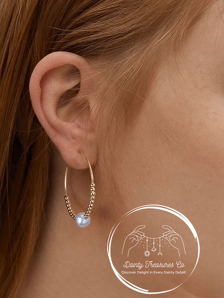 Harvest Moon - Freshwater Pearl Hoop Earrings product image (2)