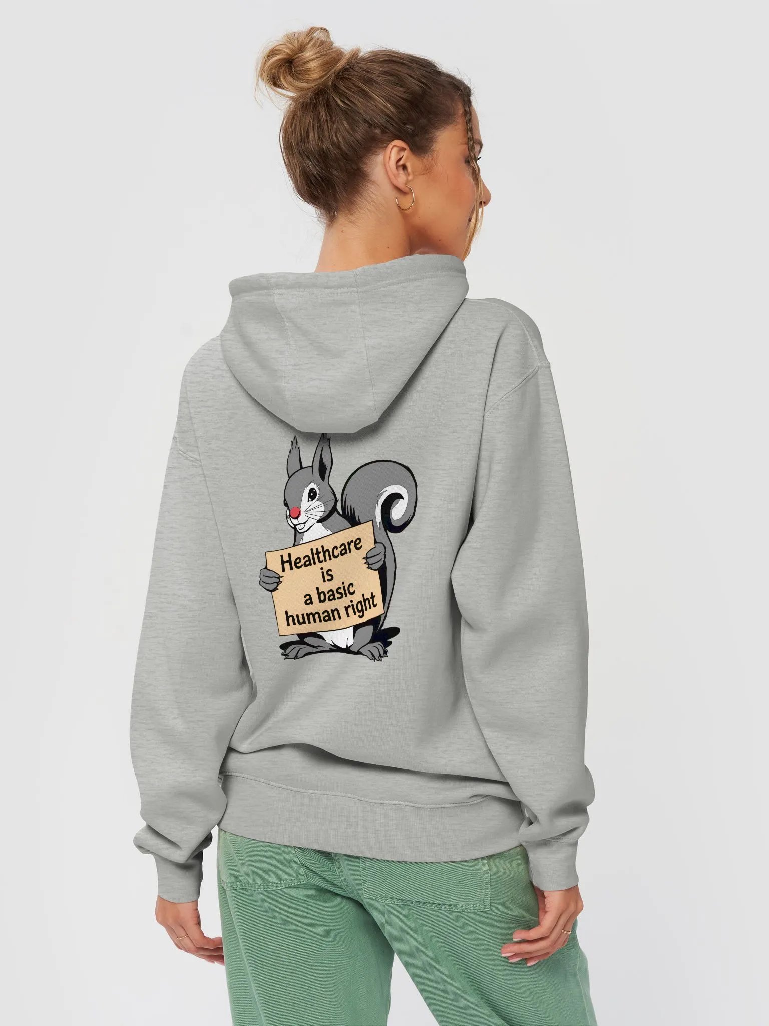 Premium, super soft Hoodie: Healthcare is a basic human right, Pooky with Sign product image (4)
